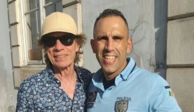 PSP utiliza foto de Mick Jagger em Coimbra para promover o policiamento de proximidade