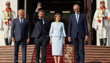 Tusk, Macron e Merz dão a cara por luta contra Putin na Moldova - Diário de Notícias