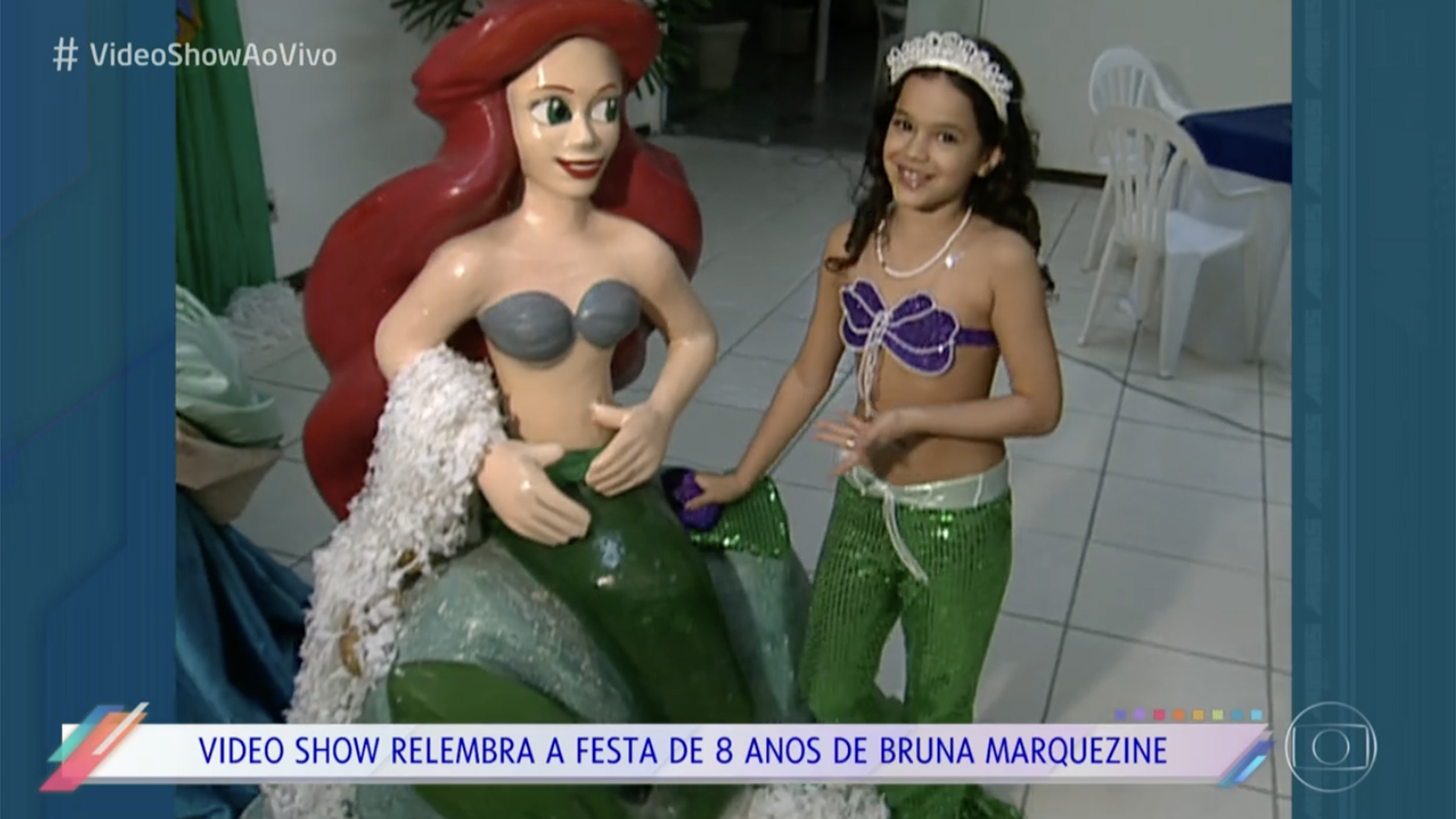Fãs relembram imagens da festa de aniversário de 8 anos de Bruna Marquezine - Foto: Reprodução / Globo