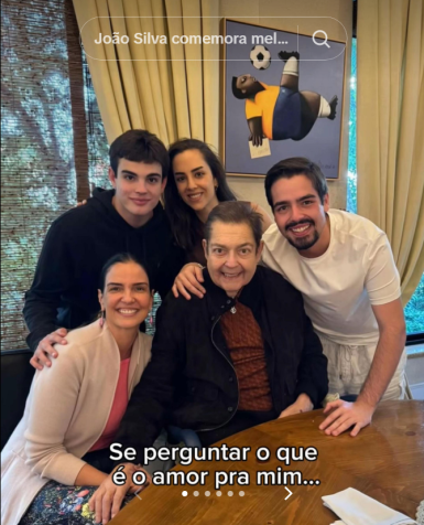 Faustão com a família • TikTok/ João Silva