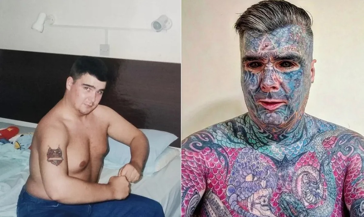 Homem mais tatuado da Grã-Bretanha enfrenta dificuldades para passar por controles de verificação de idade