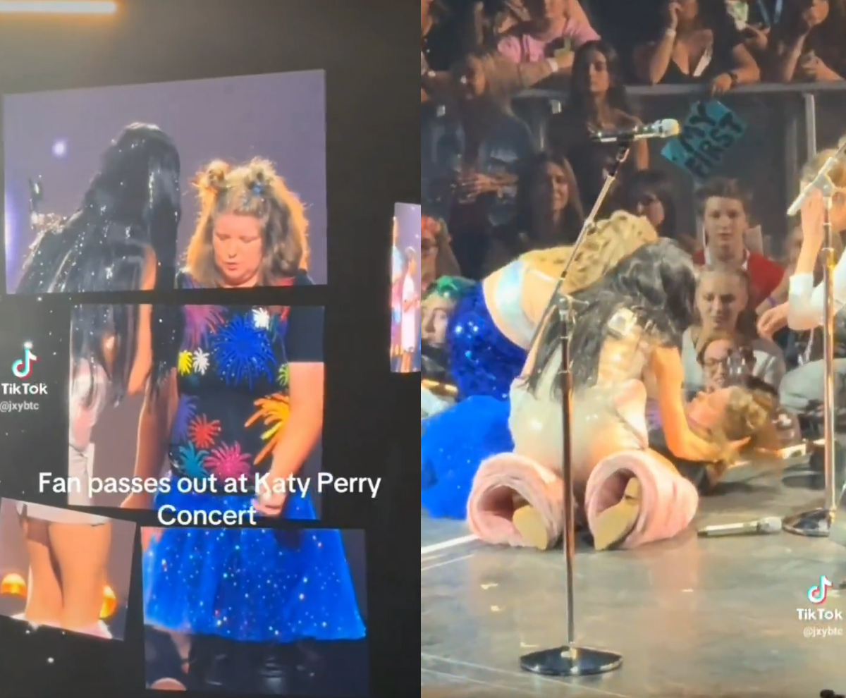 Vídeo: Katy Perry chama fã para palco, mulher desmaia e cantora pausa o show