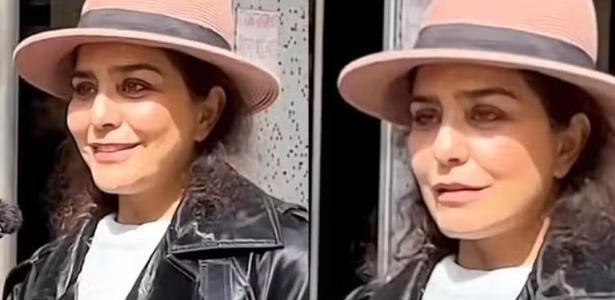 Letícia Sabatella é parada na rua por influenciador
