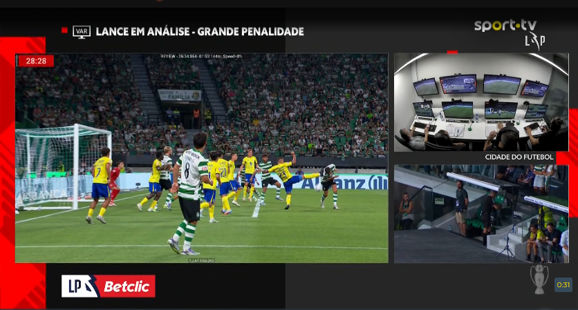 Conselho de Arbitragem dá "insatisfatório" ao VAR do Sporting-Arouca
