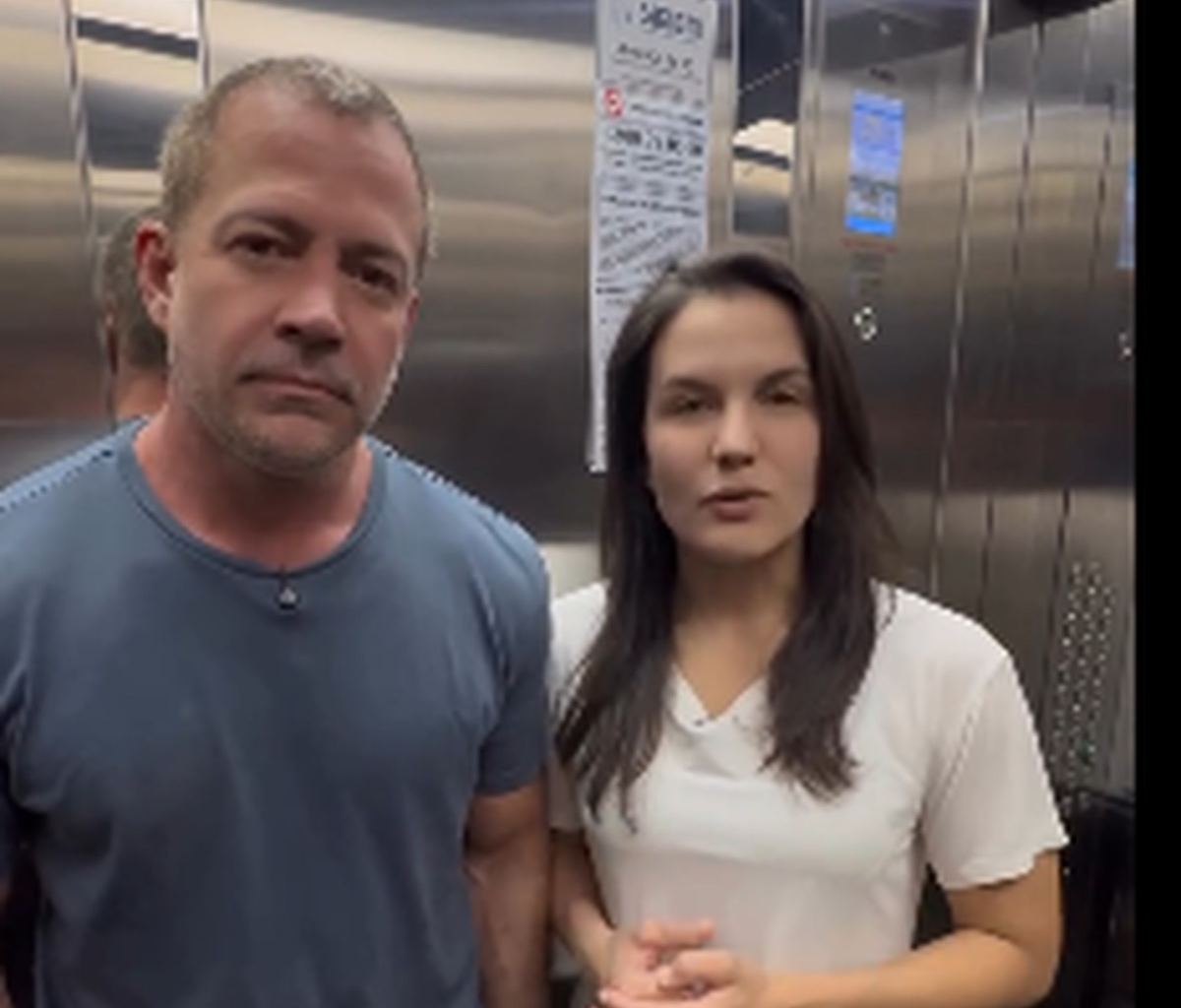 Malvino Salvador e Kyra Gracie viralizam com simulação de agressão em elevador: 'Queremos despertar consciência'