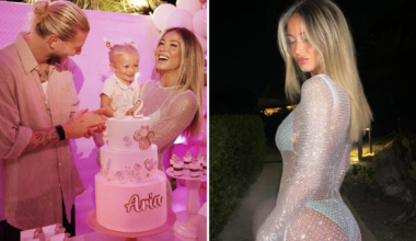 Apresentadora italiana casada com ex-Liverpool ousa com look todo transparente para festa de 2 anos da filha e divide opiniões | Celebridades