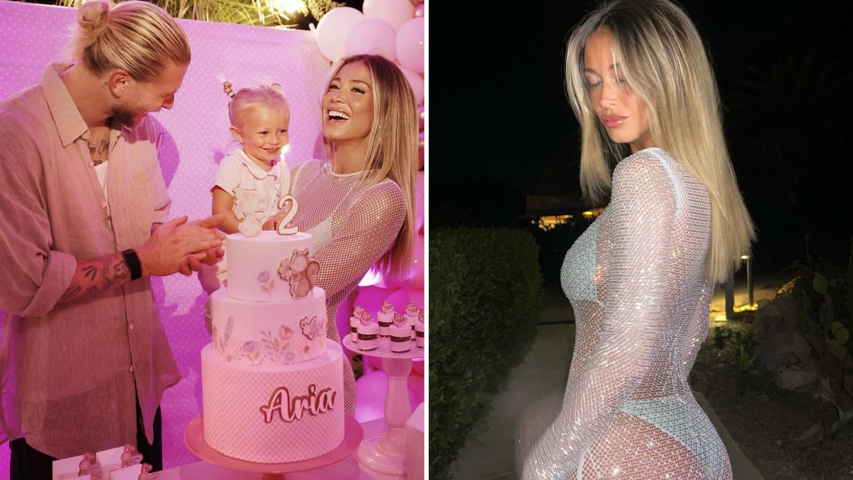 Apresentadora italiana casada com ex-Liverpool ousa com look todo transparente para festa de 2 anos da filha e divide opiniões | Celebridades