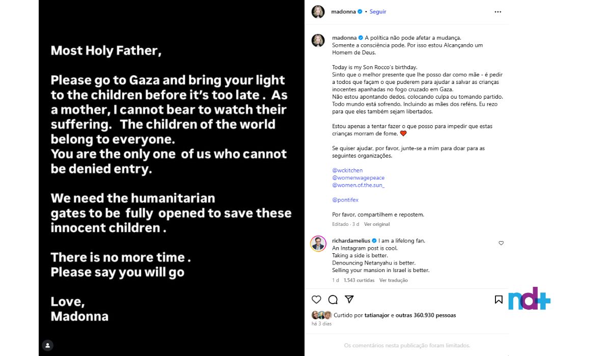 Pedido foi feito direto ao papa pelo seu perfil do Instagram