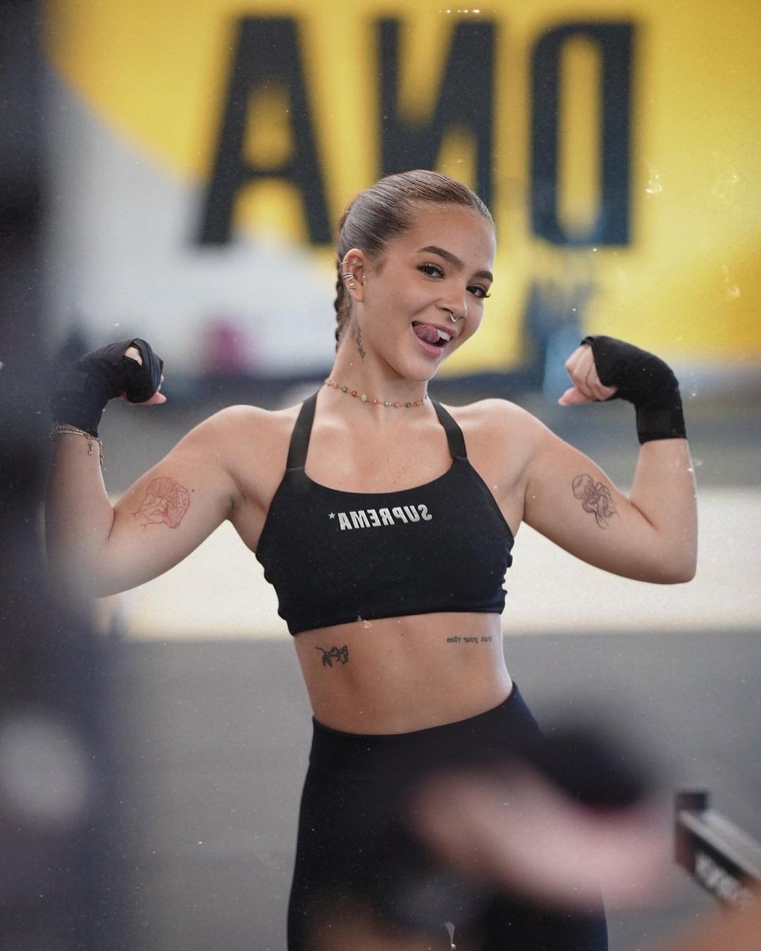 Mel Maia também marca presença na academia — Foto: Reprodução Instagram