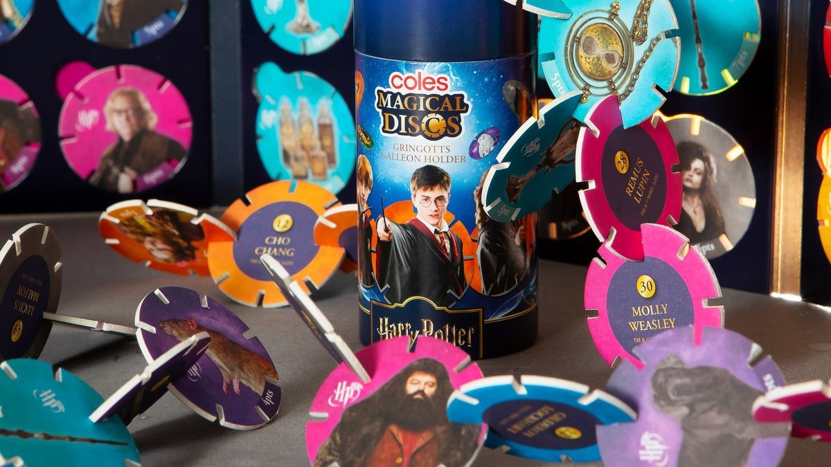 Tazos de Harry Potter do supermercado australiano Coles