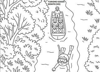 Flutuação de Bonito ganha destaque em livro de colorir do turismo