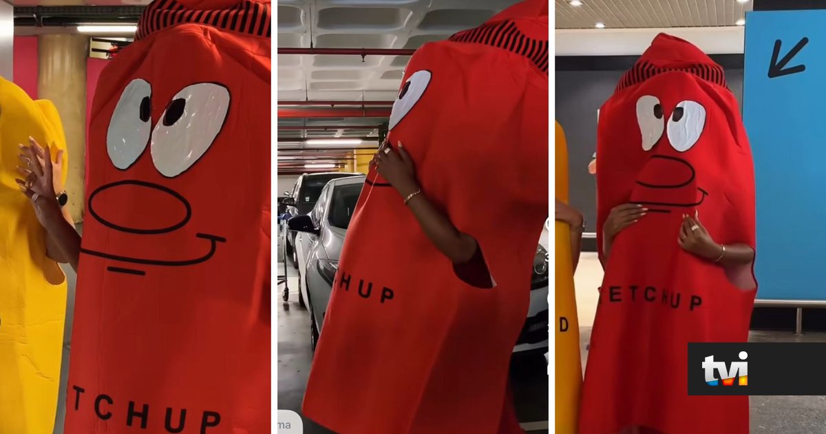Já venceu um BB e agora vestiu-se de ketchup no meio do Aeroporto. O motivo? Vai fazê-lo 'viajar no tempo' - Big Brother