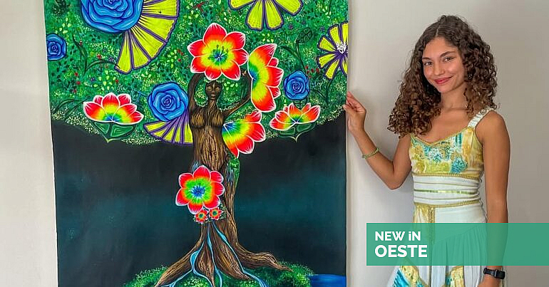A menina-prodígio da pintura que já expôs em Nova Iorque, Veneza e Rio de Janeiro — New in Oeste