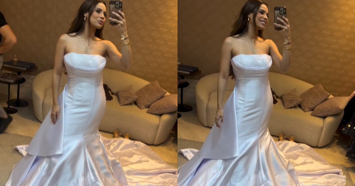 Lexa prova vestidos de noiva para casamento com Ricardo Vianna