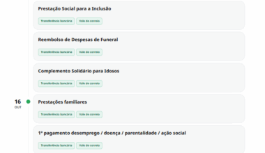 Datas de Pagamento das Prestações Sociais – Outubro de 2025