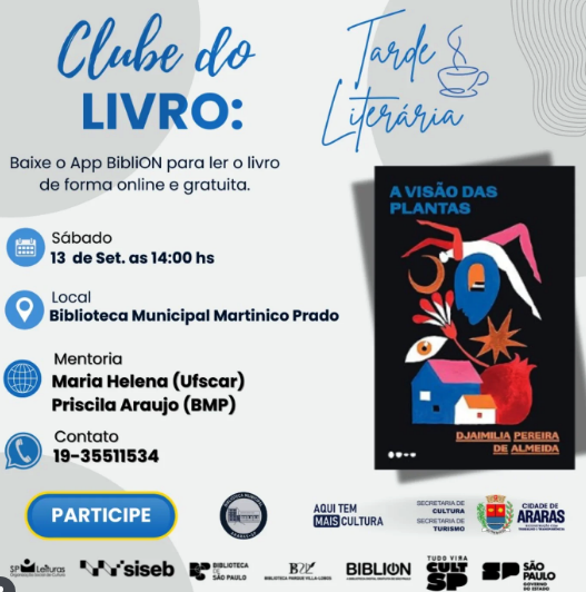 Município de Araras - Clube do livro discute “A visão das plantas”