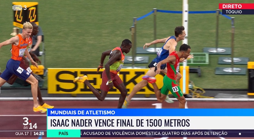 Mundiais de Atletismo. Isaac Nader vence final dos 1500 metros