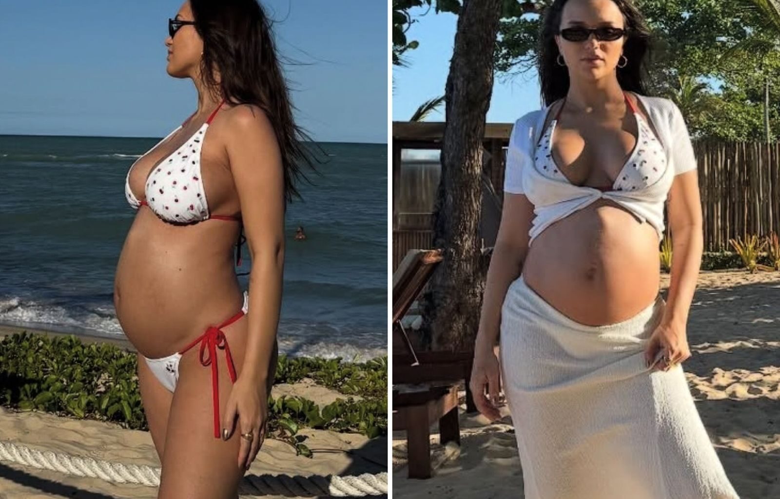 Rafa Kalimann exibe barrigão em viagem ao sul da Bahia: ‘Momento de paz’