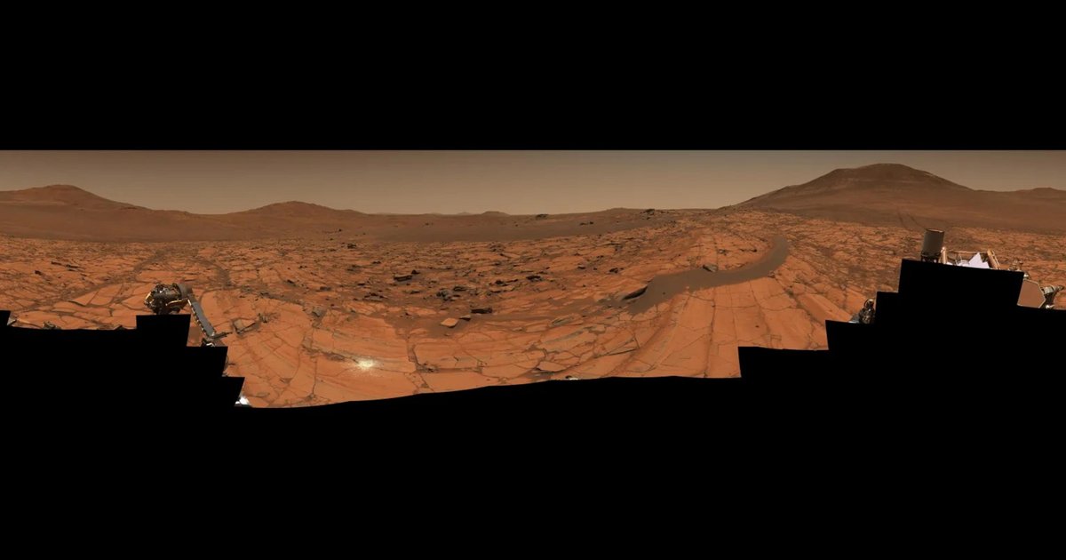 Nasa divulga imagem panorâmica de Marte em raro momento de atmosfera limpa