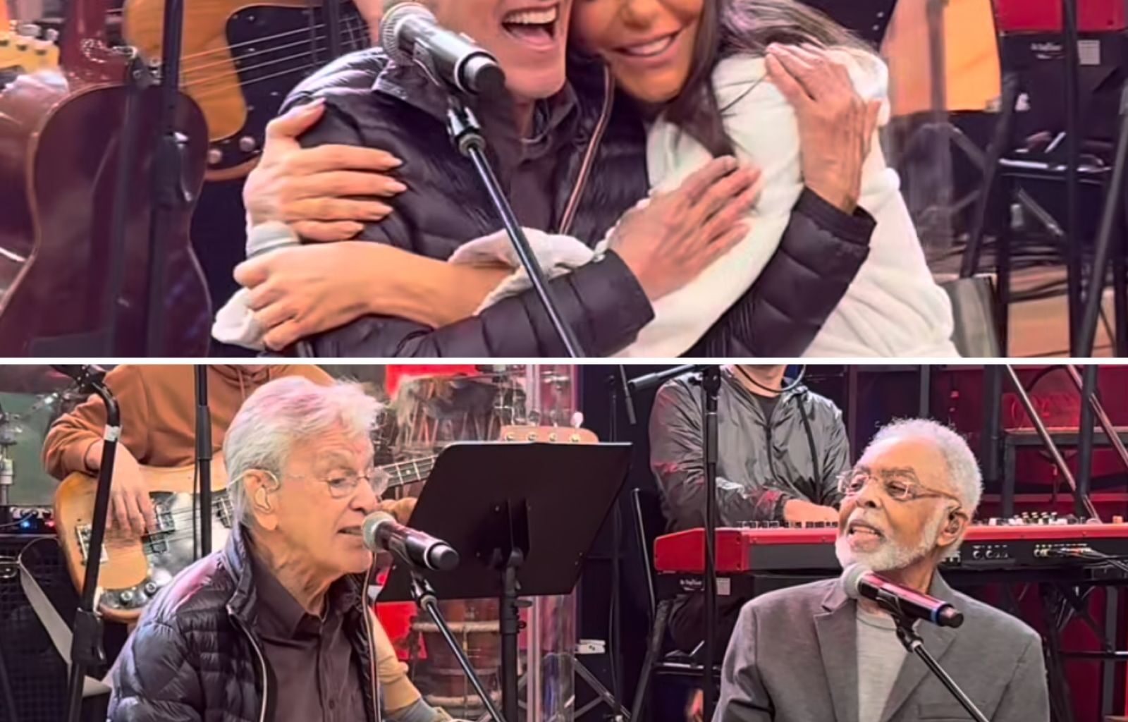 Encontro de titãs! Ivete Sangalo, Caetano Veloso e Gilberto Gil se reúnem em gravação do ‘Altas Horas’