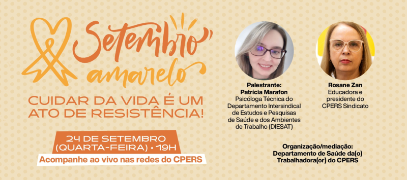 Live do CPERS reforça a importância de quebrar o tabu sobre a saúde mental e destaca o diálogo como ferramenta de prevenção
