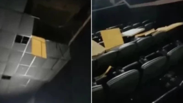 Teto de cinema desaba durante exibição de filme de terror