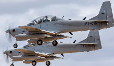Portugal recebe os primeiros A-29N Super Tucano na OGMA para integração de sistemas da OTAN