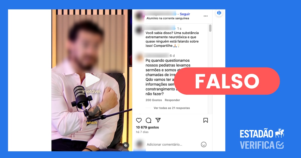 É falso que alumínio presente em vacinas cause encefalite autoimune e autismo