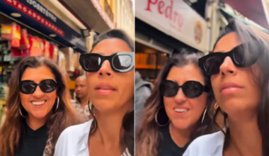 Regina Casé se emociona com a filha ao comprar doces de São Cosme e Damião: 'Não tem mulher igual'