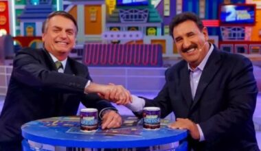 Ratinho (à dir.) é apoiador de Jair Bolsonaro (à esq.)