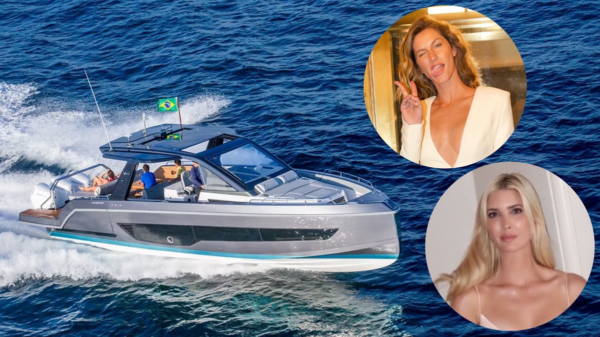 a lancha em que Gisele Bündchen levou a amiga, Ivanka Trump, para passear