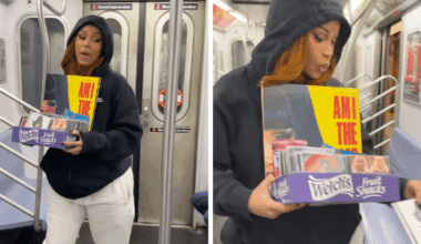 Cardi B apareceu no metrô de Nova York com uma caixa de CDs e vinis