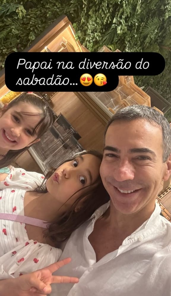 César Tralli com Manuella