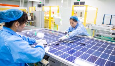 Imagem fábricas de painéis solares na China