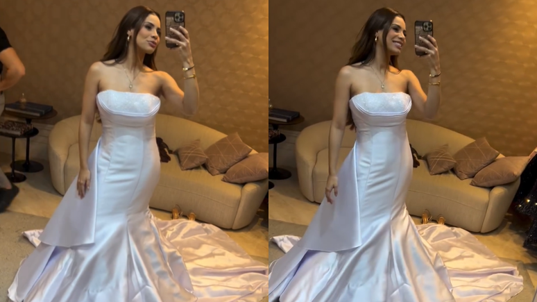 Lexa prova vestido de noiva