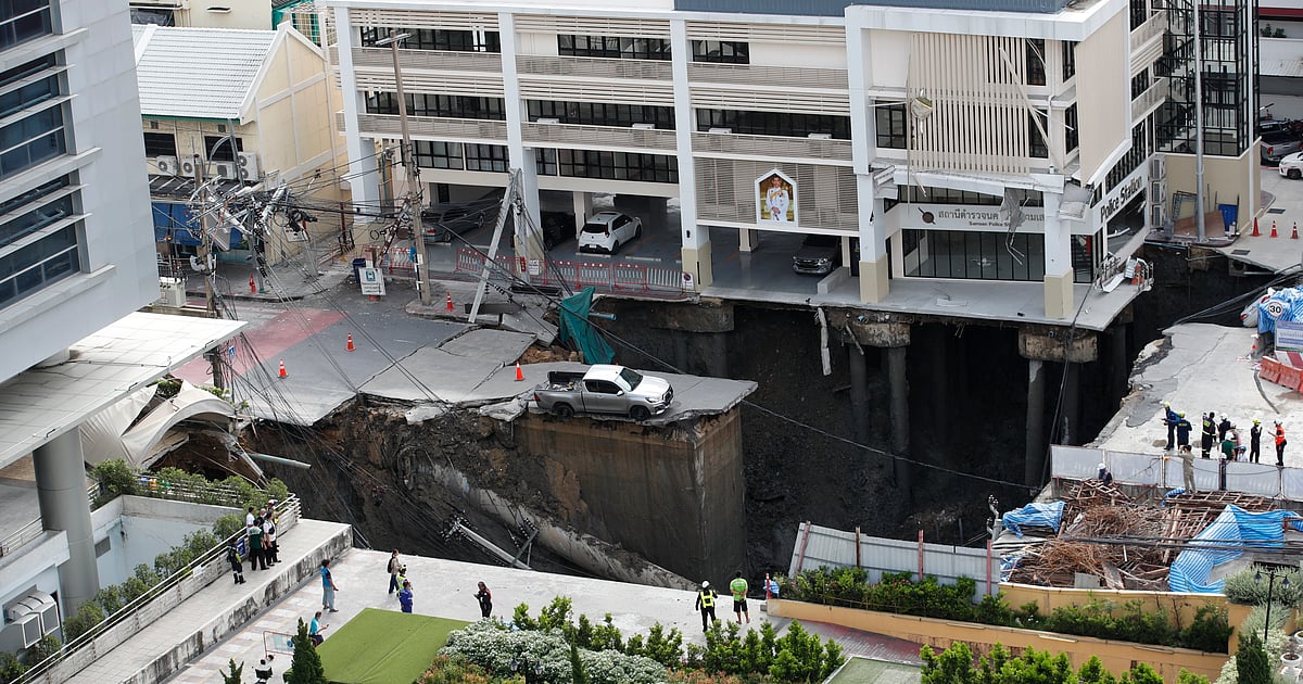 Cratera com 50 metros de profundidade forma-se em frente a um hospital em Banguecoque (com vídeo)