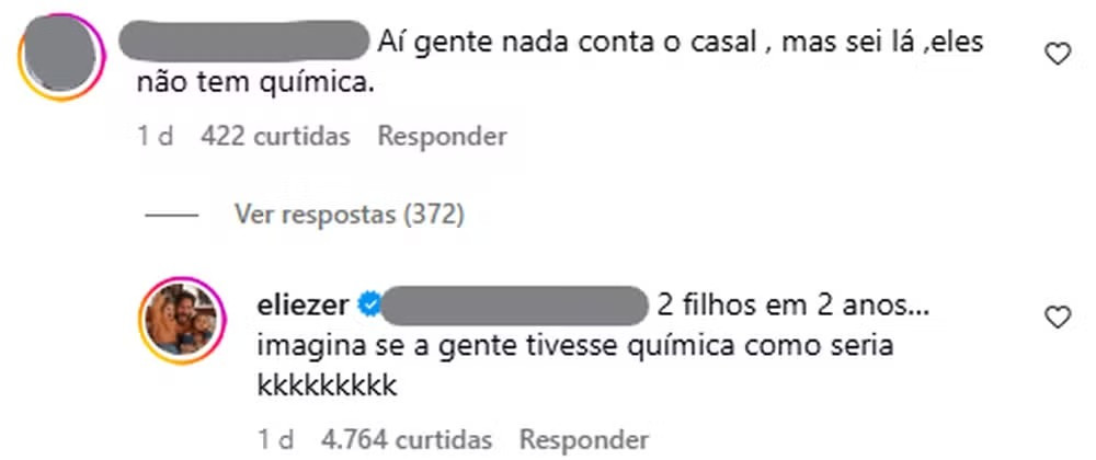 A ousada resposta de Eliezer após ser acusado de não ter química com Viih Tube