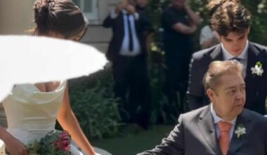 De cadeira de rodas, Faustão leva filha até o altar em casamento;