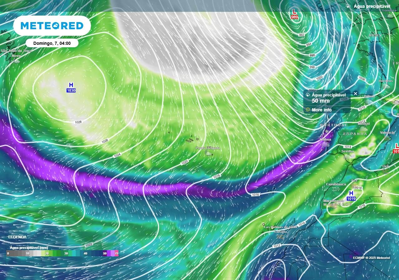humidade das Caraíbas alimentará a chuva prevista