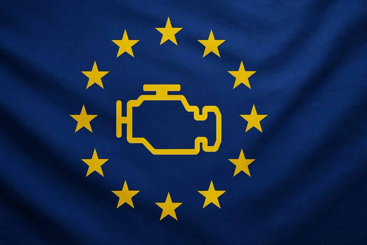 luz do motor com bandeira da UE