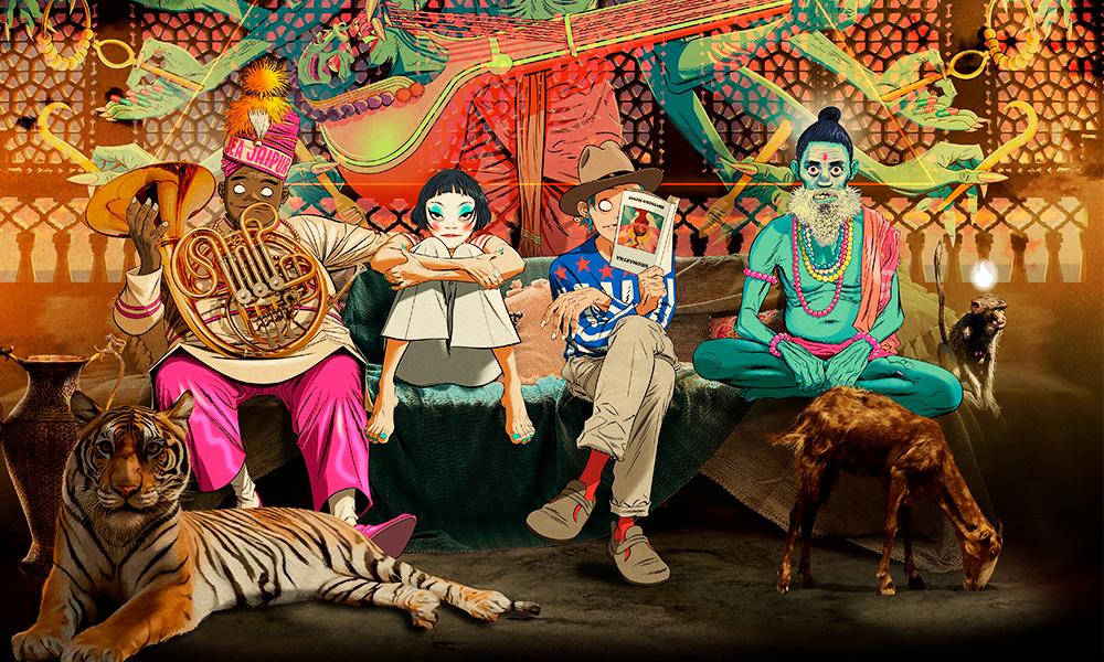 Agora o Gorillaz aparece para o mundo. Um belo dia para ouvir “The Happy Dictator”, primeiro single do álbum “The Mountain”, que inclusive tem a capa divulgada