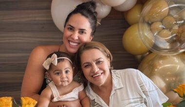 Graciele Lacerda com a mãe e a filha