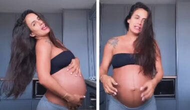 Grávida, Carol Peixinho exibe barrigão: “Acordamos dançando”