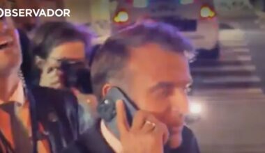 Macron barrado na rua para comitiva de Trump passar – Observador
