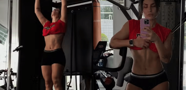 Kéfera exibe abdômen após treino na academia; veja fotos