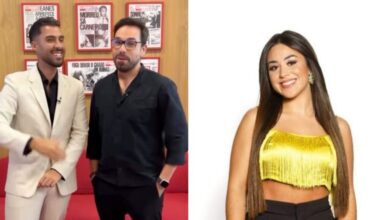 Léo Caeiro com Ricardo Martins Pereira e Liliana, concorrente SSTVI