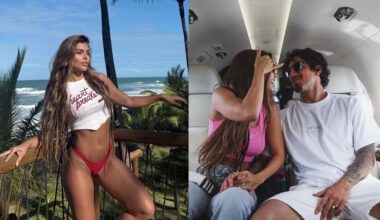 Nova namorada de Gabriel Medina dá recado em camiseta e surfista reage: ‘Era meu sonho’