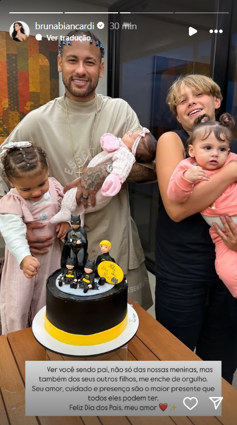 Neymar Jr com os 4 filhos no Dia dos Pais - Reprodução/Instagram