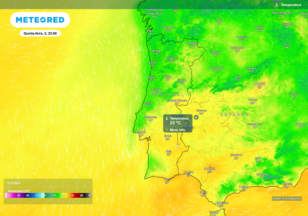 temperatura do ar à superfície; horas noturnas