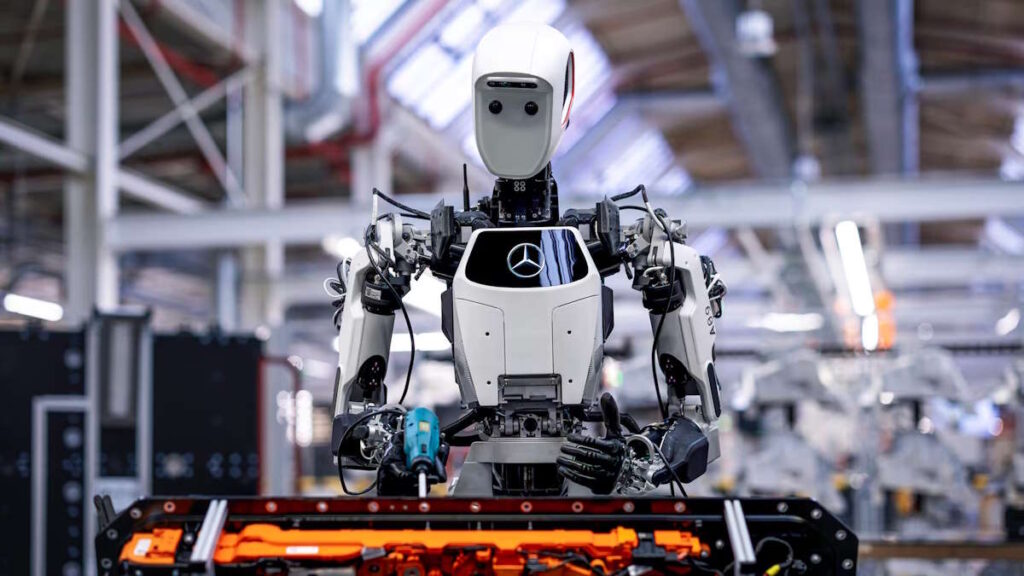Mercedes-Benz robôs fábricas trabalhar
